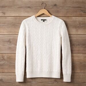 Gap Cable Knit Sweater Cream Off White Angora Blend Small‎